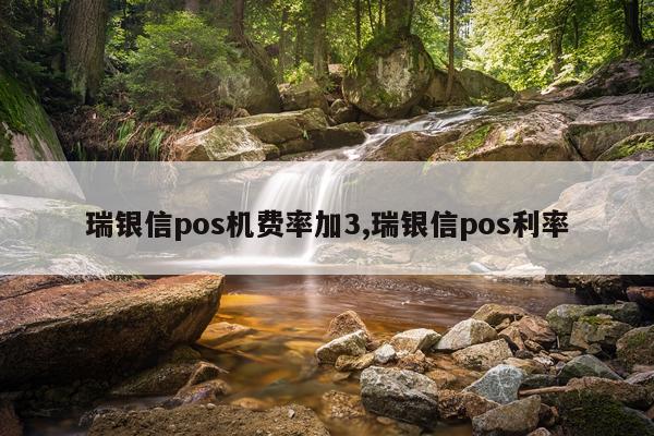 瑞银信pos机费率加3,瑞银信pos利率