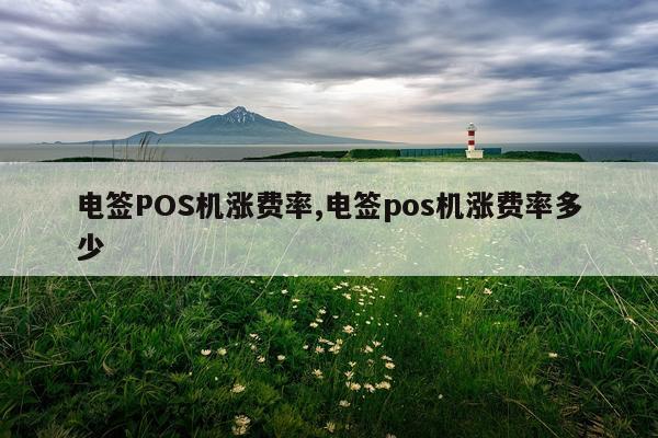 电签POS机涨费率,电签pos机涨费率多少