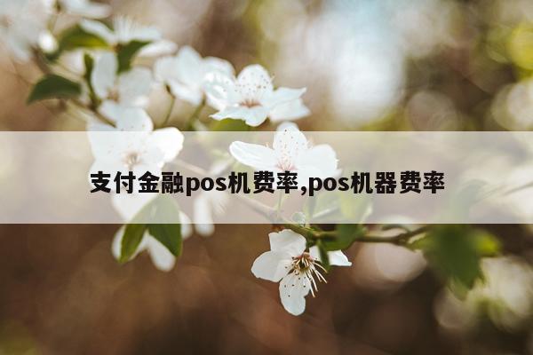 支付金融pos机费率,pos机器费率