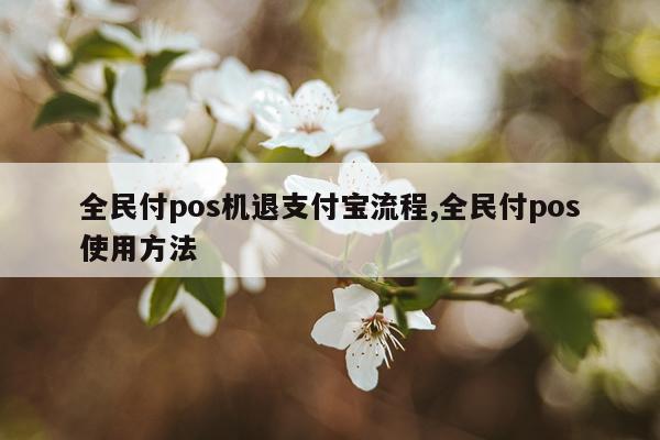 全民付pos机退支付宝流程,全民付pos使用方法
