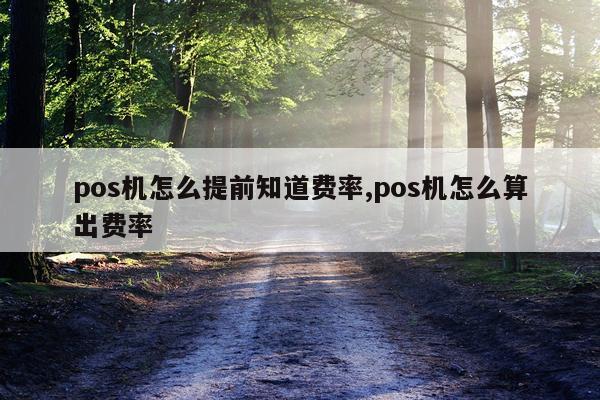 pos机怎么提前知道费率,pos机怎么算出费率