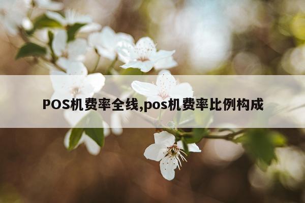 POS机费率全线,pos机费率比例构成