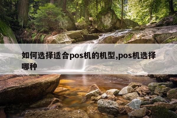 如何选择适合pos机的机型,pos机选择哪种