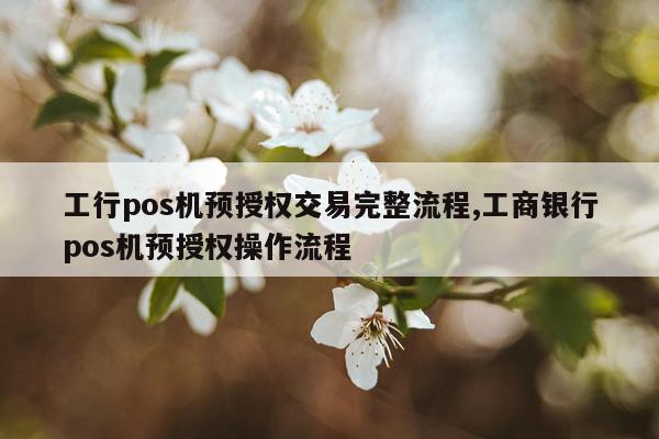 工行pos机预授权交易完整流程,工商银行pos机预授权操作流程