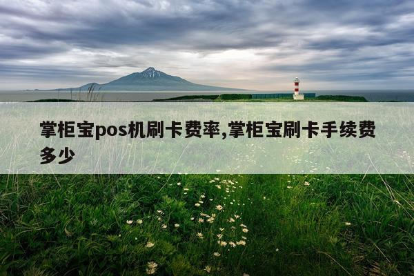 掌柜宝pos机刷卡费率,掌柜宝刷卡手续费多少