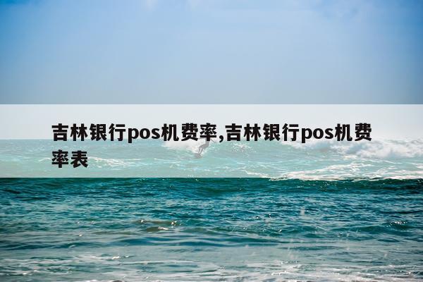 吉林银行pos机费率,吉林银行pos机费率表