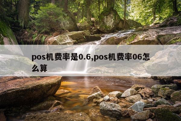 pos机费率是0.6,pos机费率06怎么算
