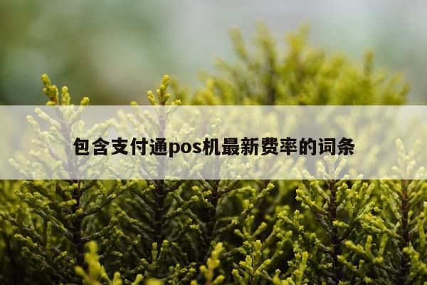 包含支付通pos机最新费率的词条