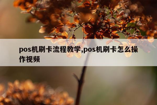 pos机刷卡流程教学,pos机刷卡怎么操作视频