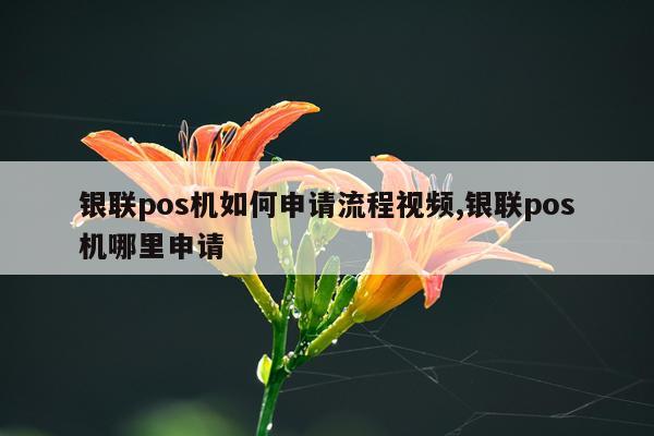 银联pos机如何申请流程视频,银联pos机哪里申请