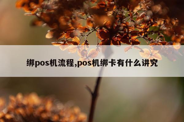 绑pos机流程,pos机绑卡有什么讲究