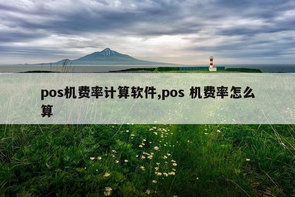 pos机费率计算软件,pos 机费率怎么算