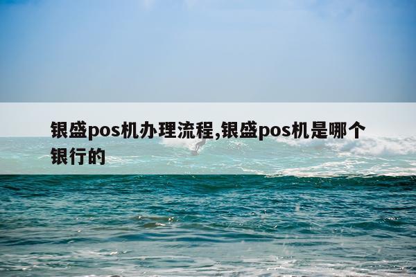 银盛pos机办理流程,银盛pos机是哪个银行的