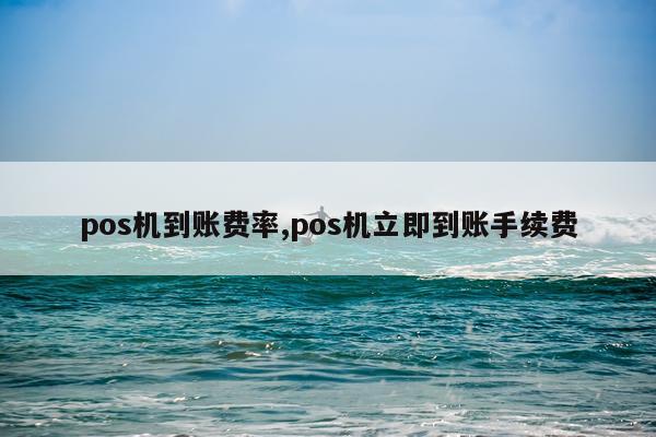 pos机到账费率,pos机立即到账手续费
