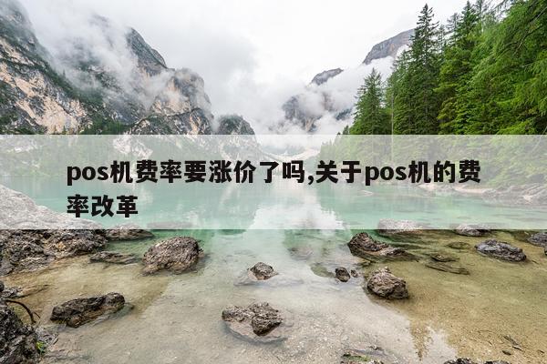 pos机费率要涨价了吗,关于pos机的费率改革