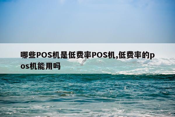 哪些POS机是低费率POS机,低费率的pos机能用吗