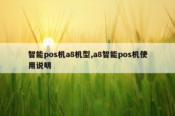 智能pos机a8机型,a8智能pos机使用说明