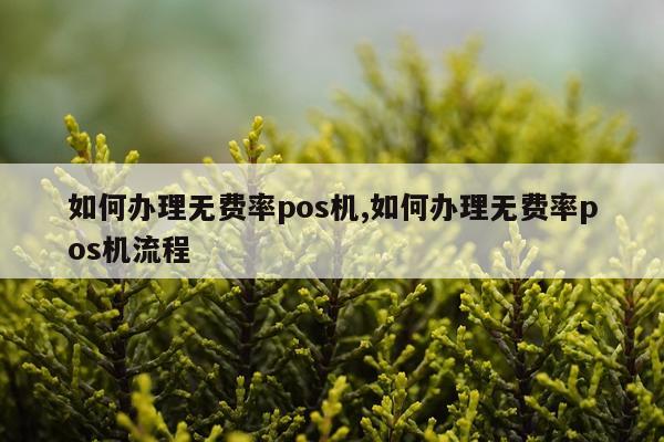 如何办理无费率pos机,如何办理无费率pos机流程