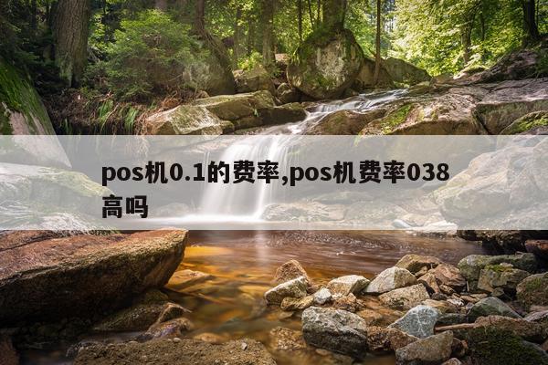 pos机0.1的费率,pos机费率038高吗