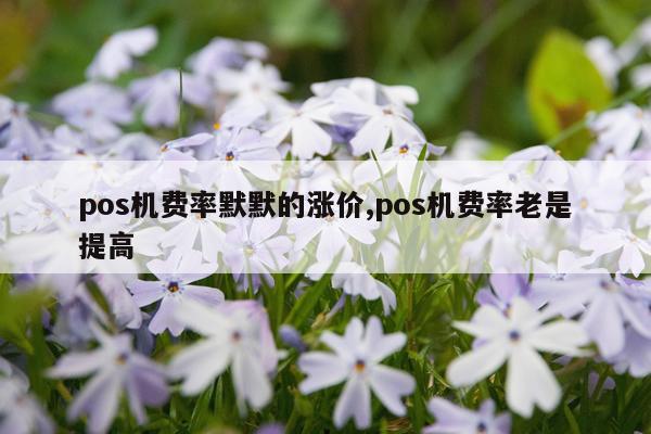 pos机费率默默的涨价,pos机费率老是提高