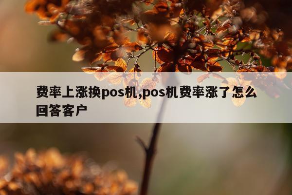 费率上涨换pos机,pos机费率涨了怎么回答客户