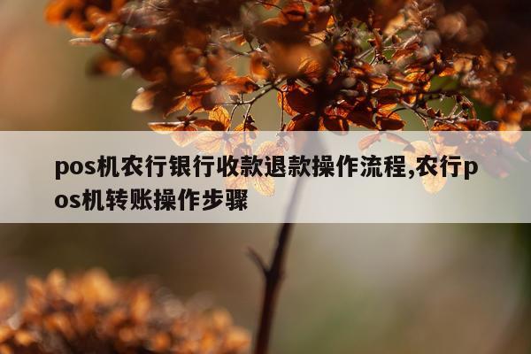 pos机农行银行收款退款操作流程,农行pos机转账操作步骤