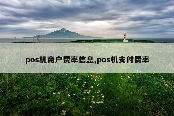 pos机商户费率信息,pos机支付费率