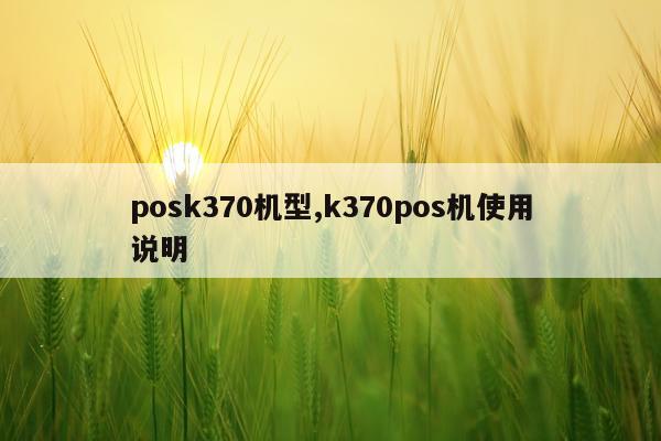 posk370机型,k370pos机使用说明