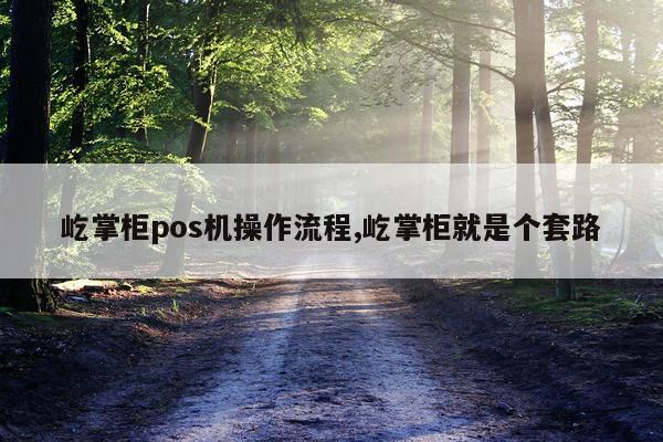 屹掌柜pos机操作流程,屹掌柜就是个套路