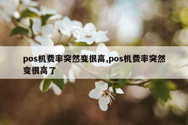 pos机费率突然变很高,pos机费率突然变很高了