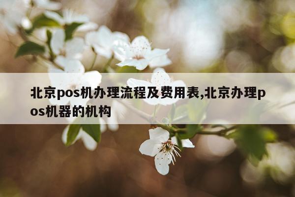 北京pos机办理流程及费用表,北京办理pos机器的机构