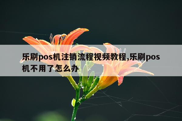 乐刷pos机注销流程视频教程,乐刷pos机不用了怎么办
