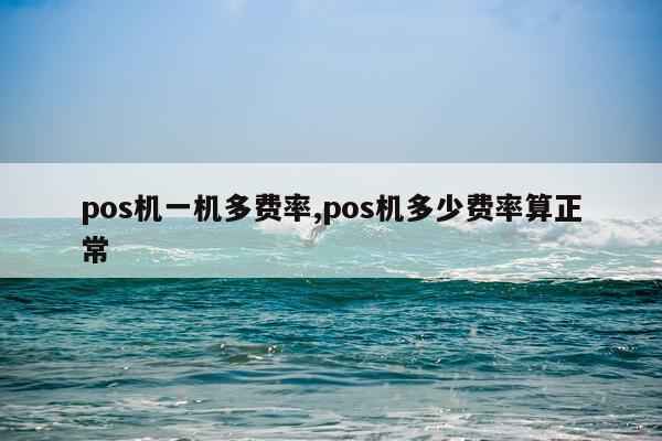 pos机一机多费率,pos机多少费率算正常