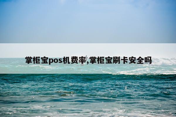 掌柜宝pos机费率,掌柜宝刷卡安全吗