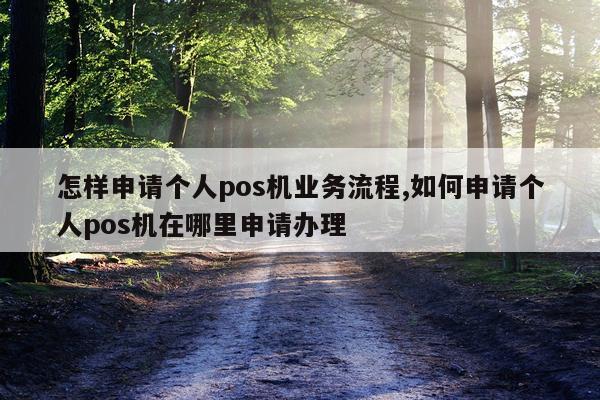 怎样申请个人pos机业务流程,如何申请个人pos机在哪里申请办理