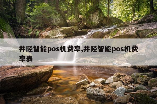 井陉智能pos机费率,井陉智能pos机费率表