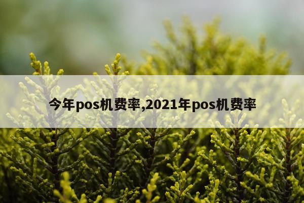 今年pos机费率,2021年pos机费率