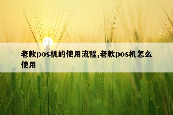 老款pos机的使用流程,老款pos机怎么使用