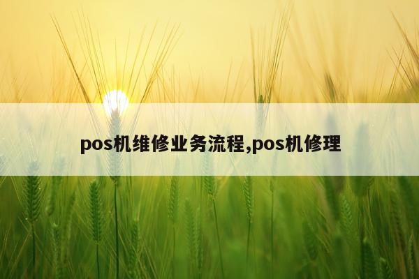 pos机维修业务流程,pos机修理
