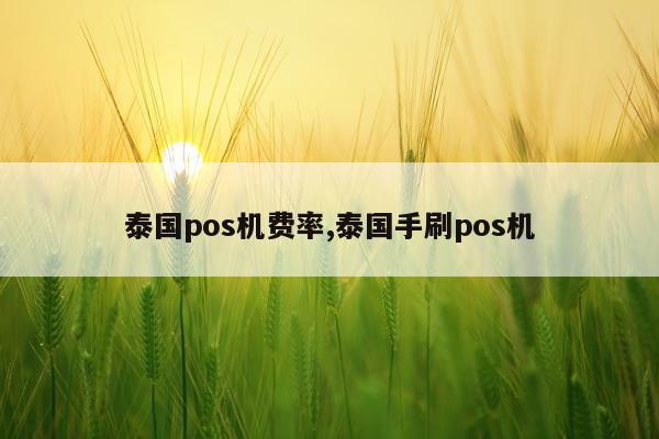 泰国pos机费率,泰国手刷pos机