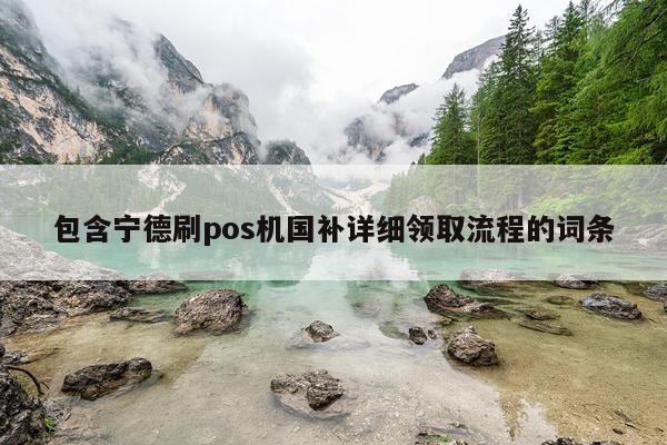 包含宁德刷pos机国补详细领取流程的词条