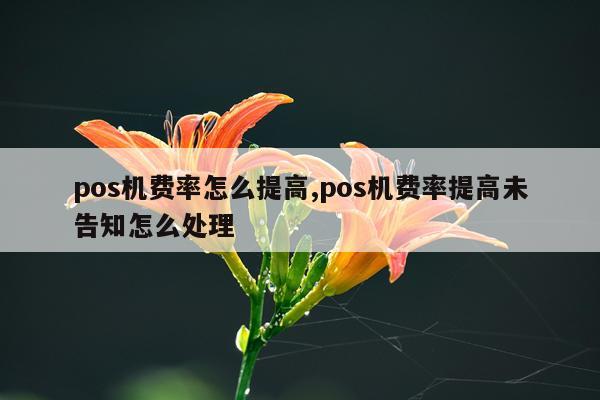 pos机费率怎么提高,pos机费率提高未告知怎么处理