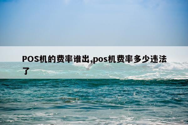 POS机的费率谁出,pos机费率多少违法了